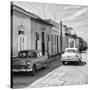 Cuba Fuerte Collection SQ BW - Old Cars in Trinidad II-Philippe Hugonnard-Stretched Canvas