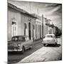 Cuba Fuerte Collection SQ BW - Old Cars in Trinidad-Philippe Hugonnard-Mounted Photographic Print