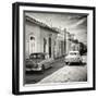 Cuba Fuerte Collection SQ BW - Old Cars in Trinidad-Philippe Hugonnard-Framed Photographic Print