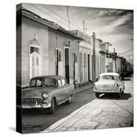 Cuba Fuerte Collection SQ BW - Old Cars in Trinidad-Philippe Hugonnard-Stretched Canvas