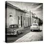 Cuba Fuerte Collection SQ BW - Old Cars in Trinidad-Philippe Hugonnard-Stretched Canvas