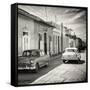 Cuba Fuerte Collection SQ BW - Old Cars in Trinidad-Philippe Hugonnard-Framed Stretched Canvas