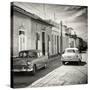 Cuba Fuerte Collection SQ BW - Old Cars in Trinidad-Philippe Hugonnard-Stretched Canvas