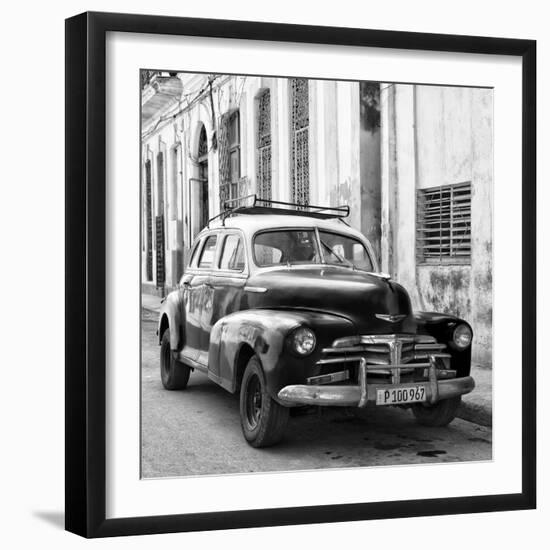 Cuba Fuerte Collection SQ BW - Old Chevrolet in Havana II-Philippe Hugonnard-Framed Photographic Print