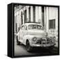 Cuba Fuerte Collection SQ BW - Old Chevrolet in Havana-Philippe Hugonnard-Framed Stretched Canvas