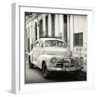 Cuba Fuerte Collection SQ BW - Old Chevrolet in Havana-Philippe Hugonnard-Framed Photographic Print