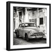 Cuba Fuerte Collection SQ BW - Old Chevrolet of Havana-Philippe Hugonnard-Framed Photographic Print