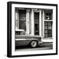 Cuba Fuerte Collection SQ BW - Old Classic American Car-Philippe Hugonnard-Framed Photographic Print