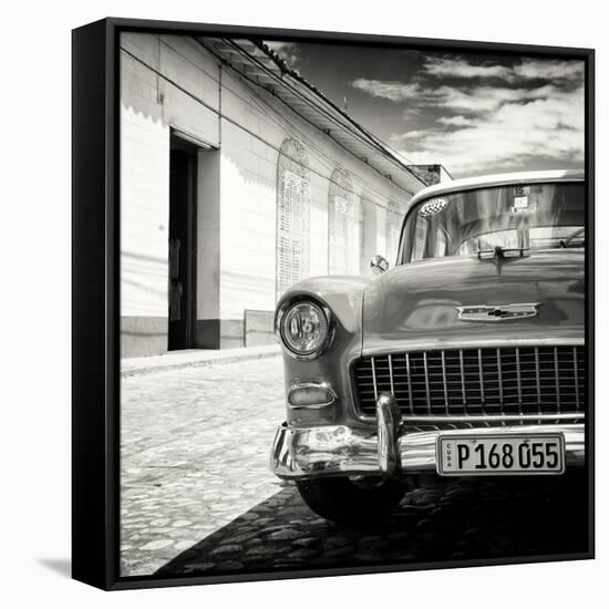 Cuba Fuerte Collection SQ BW - Old Classic Car 1955 Chevy-Philippe Hugonnard-Framed Stretched Canvas
