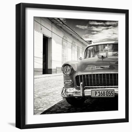 Cuba Fuerte Collection SQ BW - Old Classic Car 1955 Chevy-Philippe Hugonnard-Framed Photographic Print