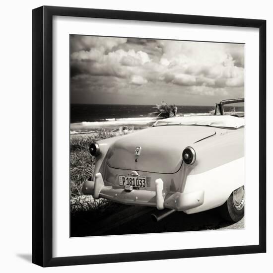 Cuba Fuerte Collection SQ BW - Old Classic Car Cabriolet-Philippe Hugonnard-Framed Photographic Print