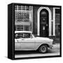 Cuba Fuerte Collection SQ BW - Old Classic Car in Havana II-Philippe Hugonnard-Framed Stretched Canvas