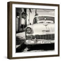 Cuba Fuerte Collection SQ BW - Old Classic Chevy-Philippe Hugonnard-Framed Photographic Print