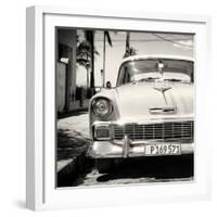 Cuba Fuerte Collection SQ BW - Old Classic Chevy-Philippe Hugonnard-Framed Photographic Print