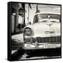 Cuba Fuerte Collection SQ BW - Old Classic Chevy-Philippe Hugonnard-Framed Stretched Canvas