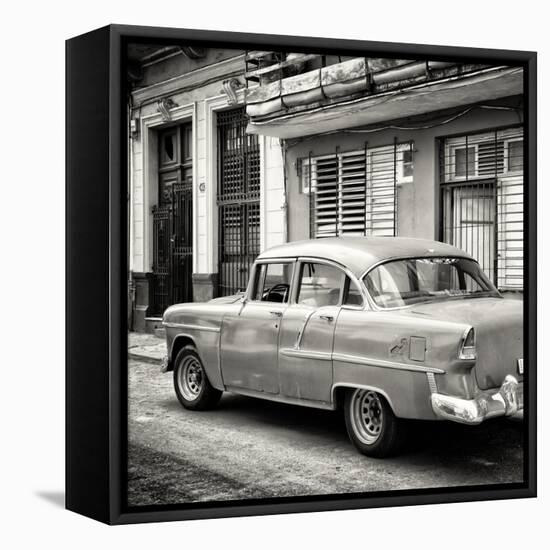 Cuba Fuerte Collection SQ BW - Old Cuban Car III-Philippe Hugonnard-Framed Stretched Canvas