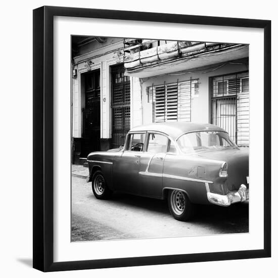 Cuba Fuerte Collection SQ BW - Old Cuban Car-Philippe Hugonnard-Framed Photographic Print