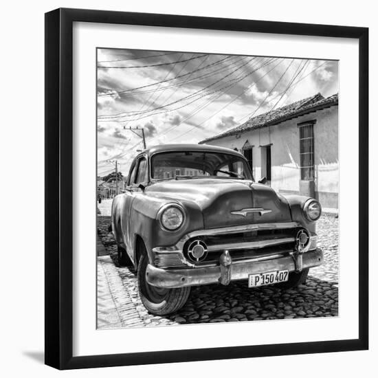Cuba Fuerte Collection SQ BW - Old Cuban Chevy II-Philippe Hugonnard-Framed Photographic Print