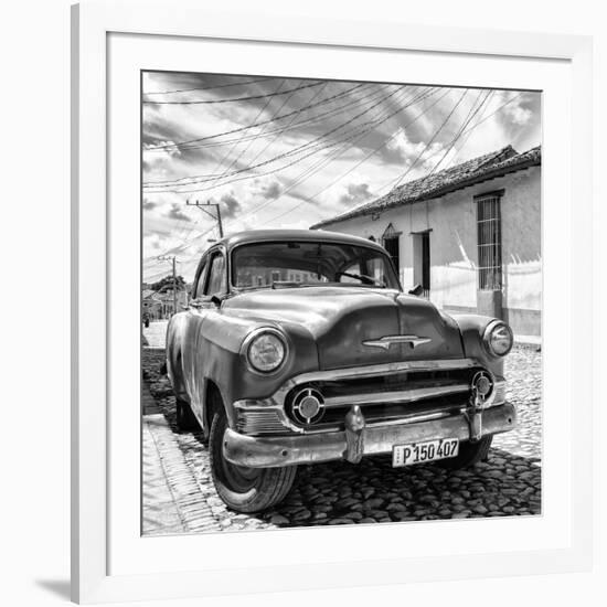 Cuba Fuerte Collection SQ BW - Old Cuban Chevy II-Philippe Hugonnard-Framed Photographic Print