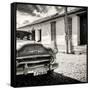 Cuba Fuerte Collection SQ BW - Old Cuban Chevy III-Philippe Hugonnard-Framed Stretched Canvas