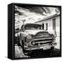 Cuba Fuerte Collection SQ BW - Old Cuban Chevy-Philippe Hugonnard-Framed Stretched Canvas