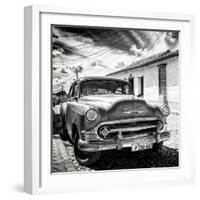 Cuba Fuerte Collection SQ BW - Old Cuban Chevy-Philippe Hugonnard-Framed Photographic Print