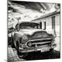 Cuba Fuerte Collection SQ BW - Old Cuban Chevy-Philippe Hugonnard-Mounted Photographic Print