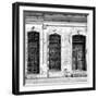 Cuba Fuerte Collection SQ BW - Old Cuban Facade-Philippe Hugonnard-Framed Photographic Print