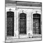 Cuba Fuerte Collection SQ BW - Old Cuban Facade-Philippe Hugonnard-Mounted Photographic Print