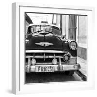 Cuba Fuerte Collection SQ BW - Old Cuban Taxi-Philippe Hugonnard-Framed Photographic Print