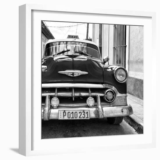 Cuba Fuerte Collection SQ BW - Old Cuban Taxi-Philippe Hugonnard-Framed Photographic Print