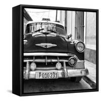 Cuba Fuerte Collection SQ BW - Old Cuban Taxi-Philippe Hugonnard-Framed Stretched Canvas