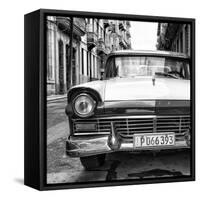 Cuba Fuerte Collection SQ BW - Old Ford Car II-Philippe Hugonnard-Framed Stretched Canvas