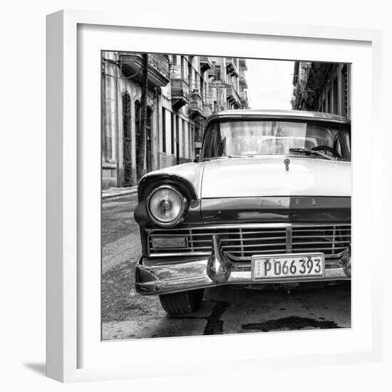Cuba Fuerte Collection SQ BW - Old Ford Car II-Philippe Hugonnard-Framed Photographic Print