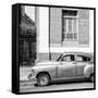 Cuba Fuerte Collection SQ BW - Old Taxi II-Philippe Hugonnard-Framed Stretched Canvas