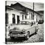 Cuba Fuerte Collection SQ BW - Old Taxi in Trinidad-Philippe Hugonnard-Stretched Canvas