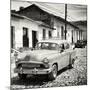 Cuba Fuerte Collection SQ BW - Old Taxi in Trinidad-Philippe Hugonnard-Mounted Photographic Print