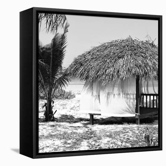 Cuba Fuerte Collection SQ BW - Paradise Beach Hut-Philippe Hugonnard-Framed Stretched Canvas