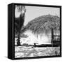 Cuba Fuerte Collection SQ BW - Paradise Beach Hut-Philippe Hugonnard-Framed Stretched Canvas