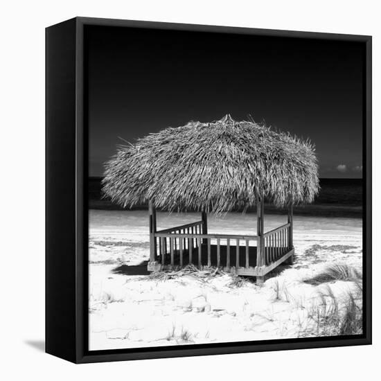 Cuba Fuerte Collection SQ BW - Paradise Beach-Philippe Hugonnard-Framed Stretched Canvas