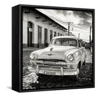 Cuba Fuerte Collection SQ BW - Plymouth Classic Car-Philippe Hugonnard-Framed Stretched Canvas