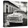 Cuba Fuerte Collection SQ BW - Plymouth Classic Car-Philippe Hugonnard-Stretched Canvas