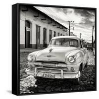 Cuba Fuerte Collection SQ BW - Plymouth Classic Car-Philippe Hugonnard-Framed Stretched Canvas