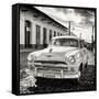 Cuba Fuerte Collection SQ BW - Plymouth Classic Car-Philippe Hugonnard-Framed Stretched Canvas