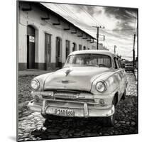 Cuba Fuerte Collection SQ BW - Plymouth Classic Car-Philippe Hugonnard-Mounted Photographic Print