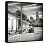 Cuba Fuerte Collection SQ BW - Quiet Street in Trinidad-Philippe Hugonnard-Framed Stretched Canvas