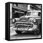 Cuba Fuerte Collection SQ BW - Retro Car in Havana-Philippe Hugonnard-Framed Stretched Canvas