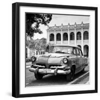 Cuba Fuerte Collection SQ BW - Retro Car in the Street II-Philippe Hugonnard-Framed Photographic Print