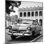 Cuba Fuerte Collection SQ BW - Retro Car in the Street II-Philippe Hugonnard-Mounted Photographic Print