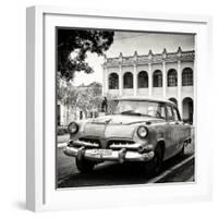 Cuba Fuerte Collection SQ BW - Retro Car in the Street-Philippe Hugonnard-Framed Photographic Print